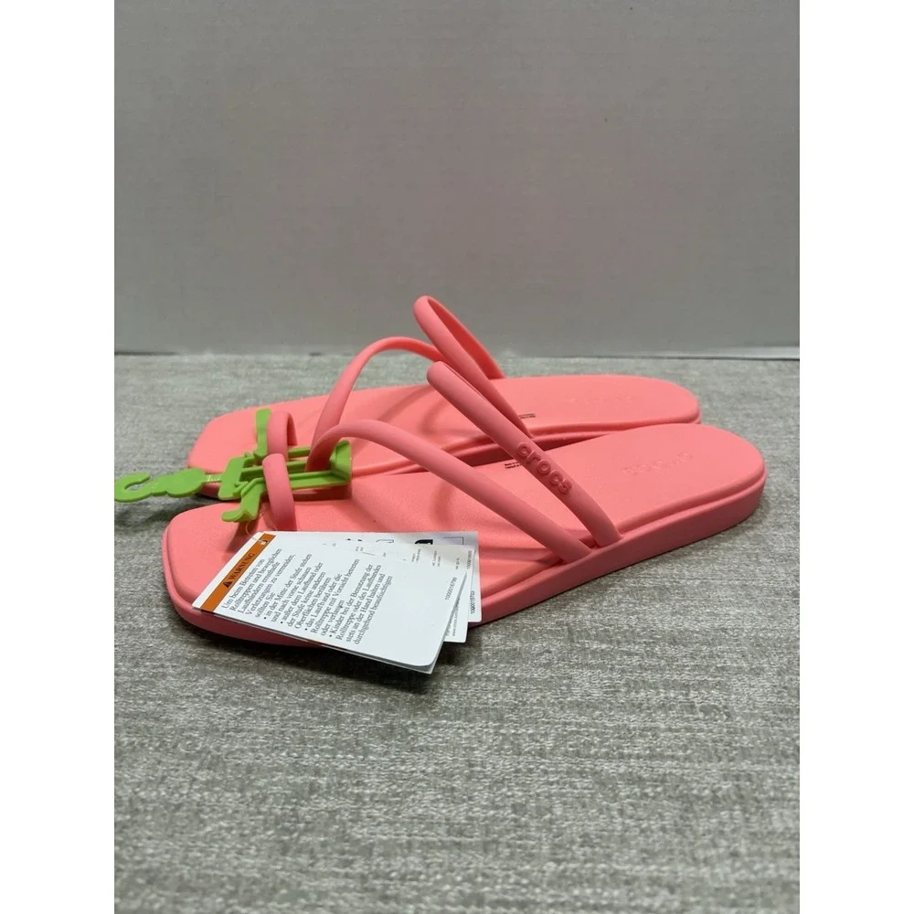 NEW Crocs Miami Toe Loop Sandals Guava Pink Women's Size 9 209862-6UI